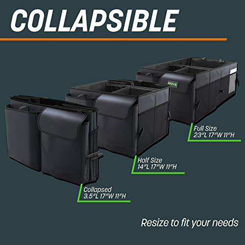 Sulfar Alloy Steel Car Organizer - Collapsible, Multi-Compartment Automotive Suv Trunk Organizer For Storage W/Adjustable Straps - Truck & Car Accessories For Women And Men - Black, Automobiles - Image 4