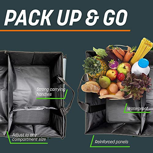 Sulfar Alloy Steel Car Organizer - Collapsible, Multi-Compartment Automotive Suv Trunk Organizer For Storage W/Adjustable Straps - Truck & Car Accessories For Women And Men - Black, Automobiles - Image 5