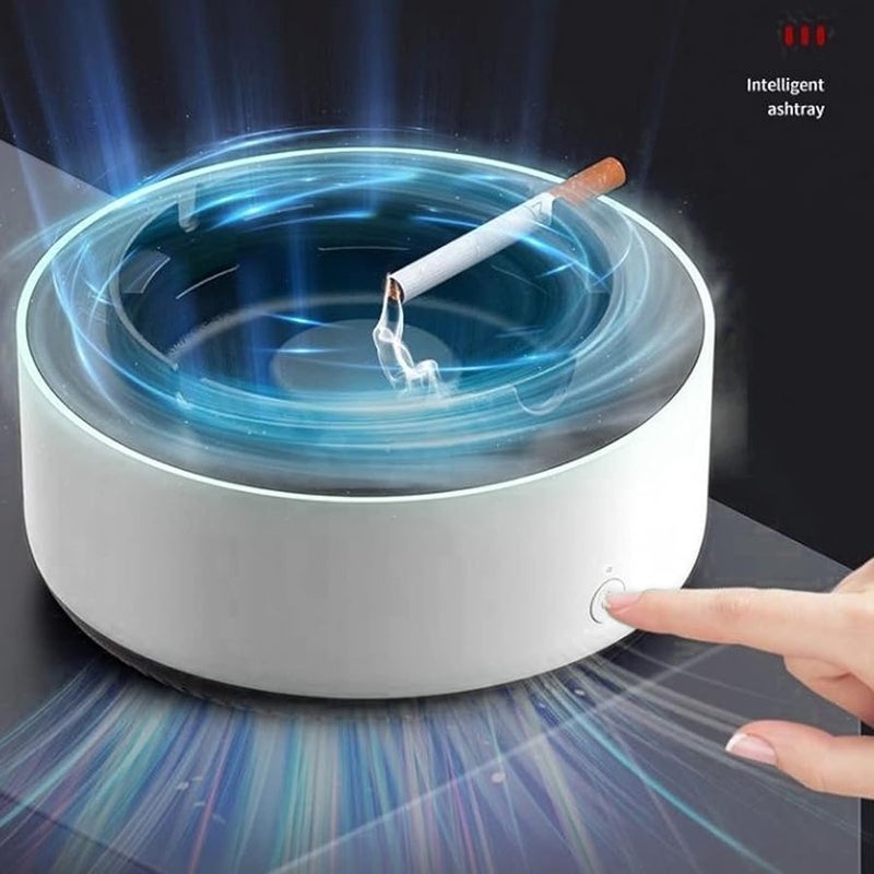 Smart Ashtray Self Extinguishing Multifunctional Negative Ion Air Purifier White Black - Image 3
