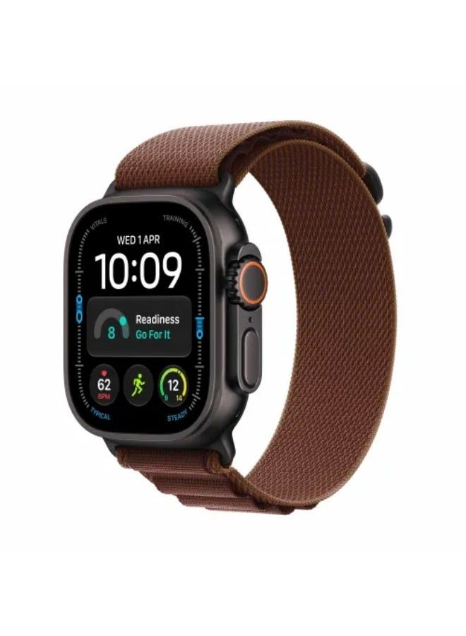 Apple Watch Ultra 4 GPS + Cellular (Middle East Version) Black Titanium Case With Burgundy Alpine Loop Large - Image 1