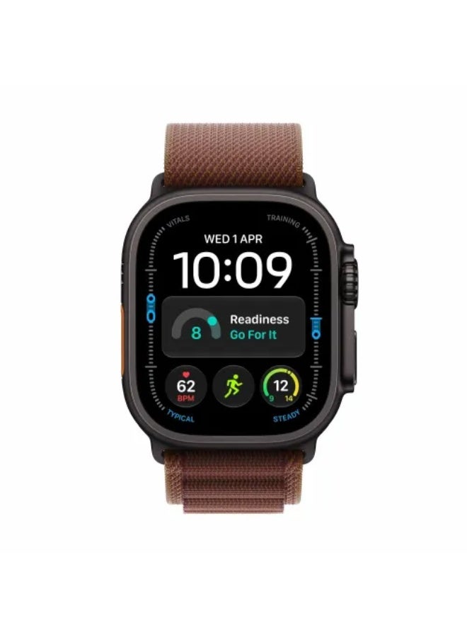 Apple Watch Ultra 4 GPS + Cellular (Middle East Version) Black Titanium Case With Burgundy Alpine Loop Large - Image 2