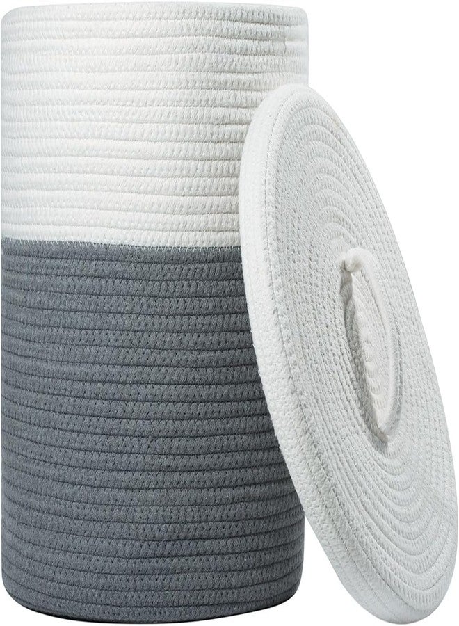 HOME FIESTA THE FIRST HOME DECOR Extra Large Storage Basket with Lid, Cotton Rope Storage Baskets, Laundry Hamper, Toy Bin, for Toys Blankets Pillows Storage in Living Room (16x16x18, B03) - Image 1