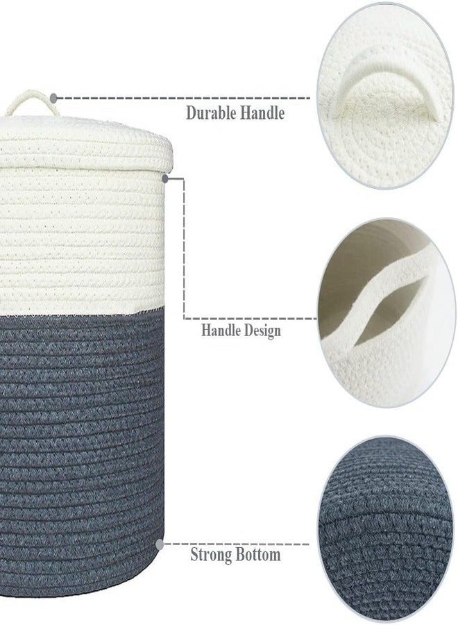 HOME FIESTA THE FIRST HOME DECOR Extra Large Storage Basket with Lid, Cotton Rope Storage Baskets, Laundry Hamper, Toy Bin, for Toys Blankets Pillows Storage in Living Room (16x16x18, B03) - Image 5