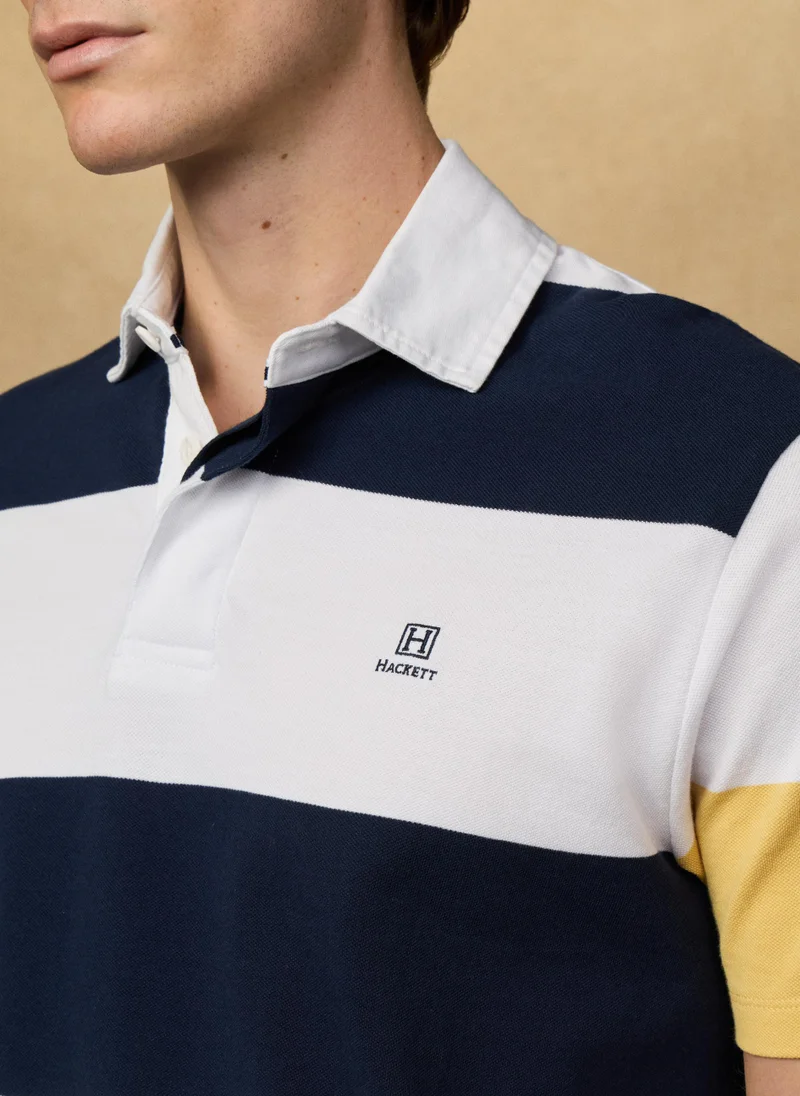 Hackett  Classic Fit Short Sleeve Stripe Rugby Shirt for Men | Best Price UAE