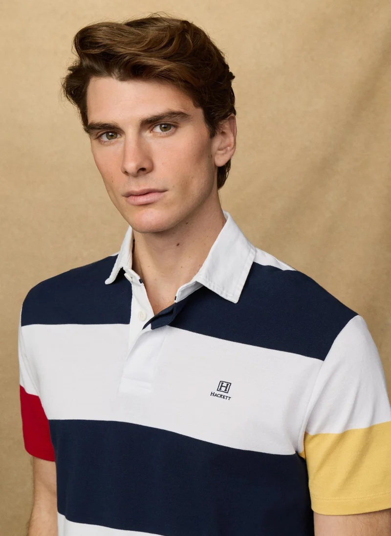 Hackett  Classic Fit Short Sleeve Stripe Rugby Shirt for Men | Best Price UAE