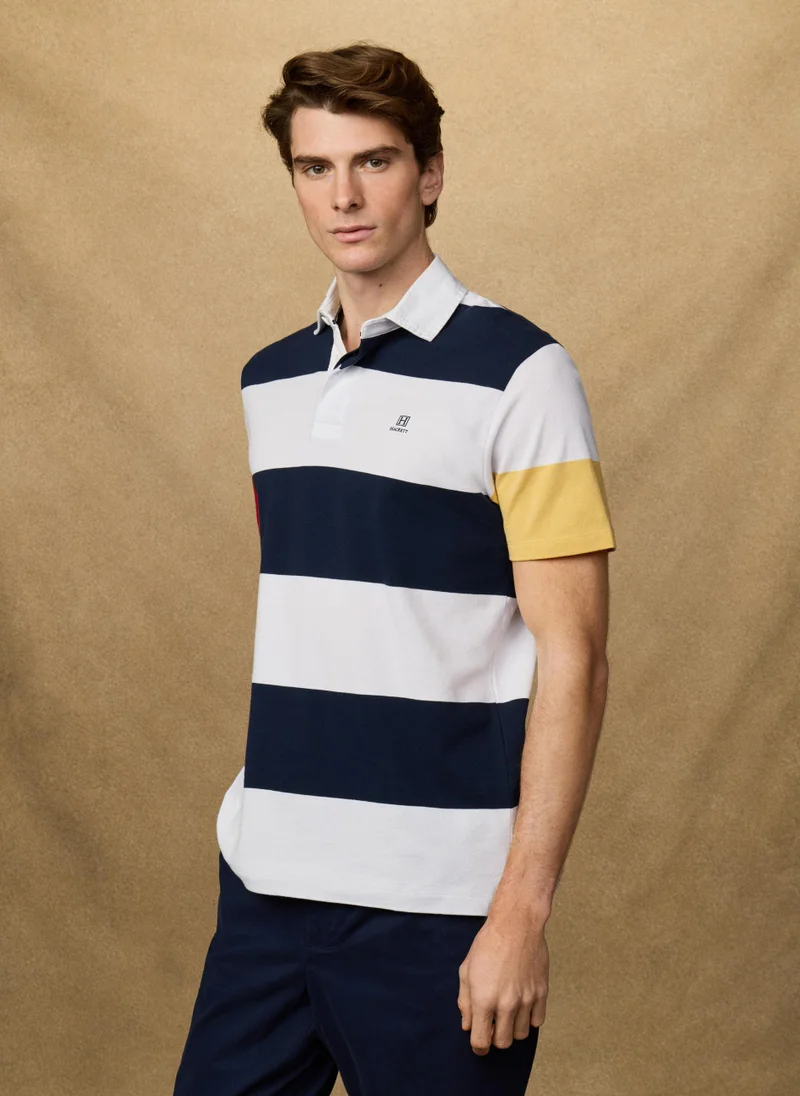 Hackett  Classic Fit Short Sleeve Stripe Rugby Shirt for Men | Best Price UAE