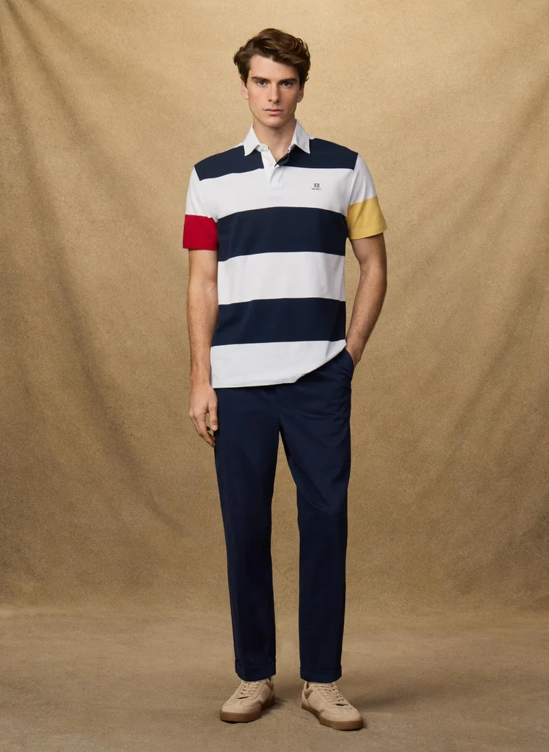 Hackett  Classic Fit Short Sleeve Stripe Rugby Shirt for Men | Best Price UAE