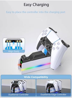 HEROCKX PS5 Controller Charger  PS5 Charging Station Fast Charging PS5 with LED Light Game Controller Dual Charging Double Stand Charging Dock  - Image 5