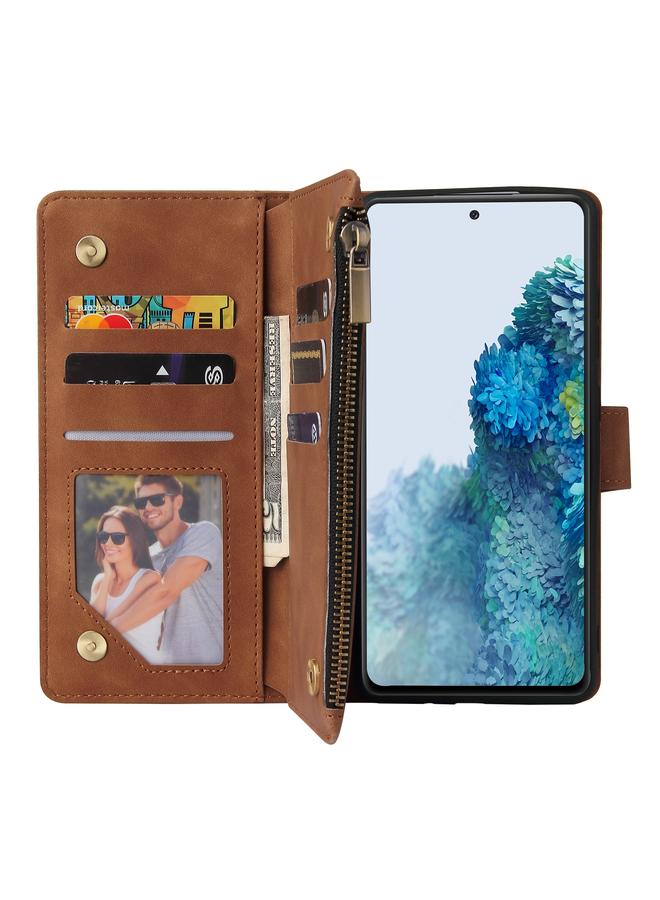 اس-توب جراب لهاتف Samsung Galaxy S20 FE 5G متعدد الوظائف بسحاب غير لامع من الجلد - Image 4