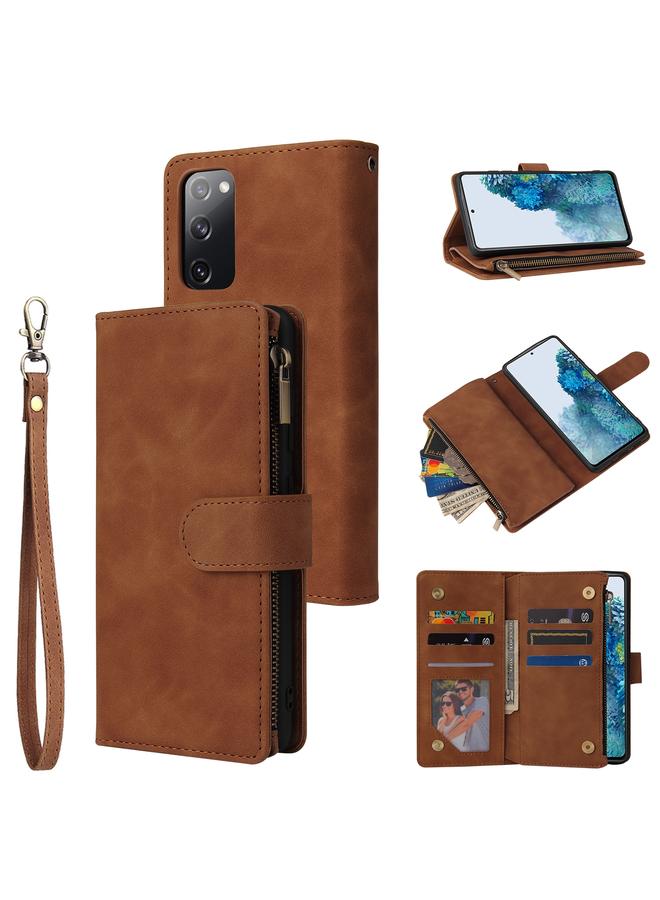 اس-توب جراب لهاتف Samsung Galaxy S20 FE 5G متعدد الوظائف بسحاب غير لامع من الجلد - Image 1