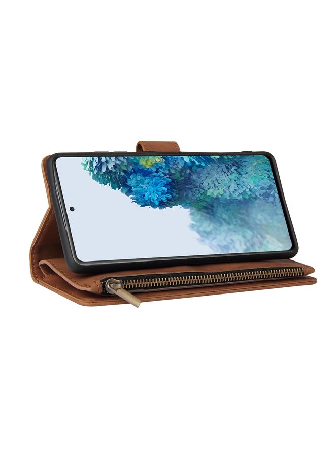 اس-توب جراب لهاتف Samsung Galaxy S20 FE 5G متعدد الوظائف بسحاب غير لامع من الجلد - Image 5