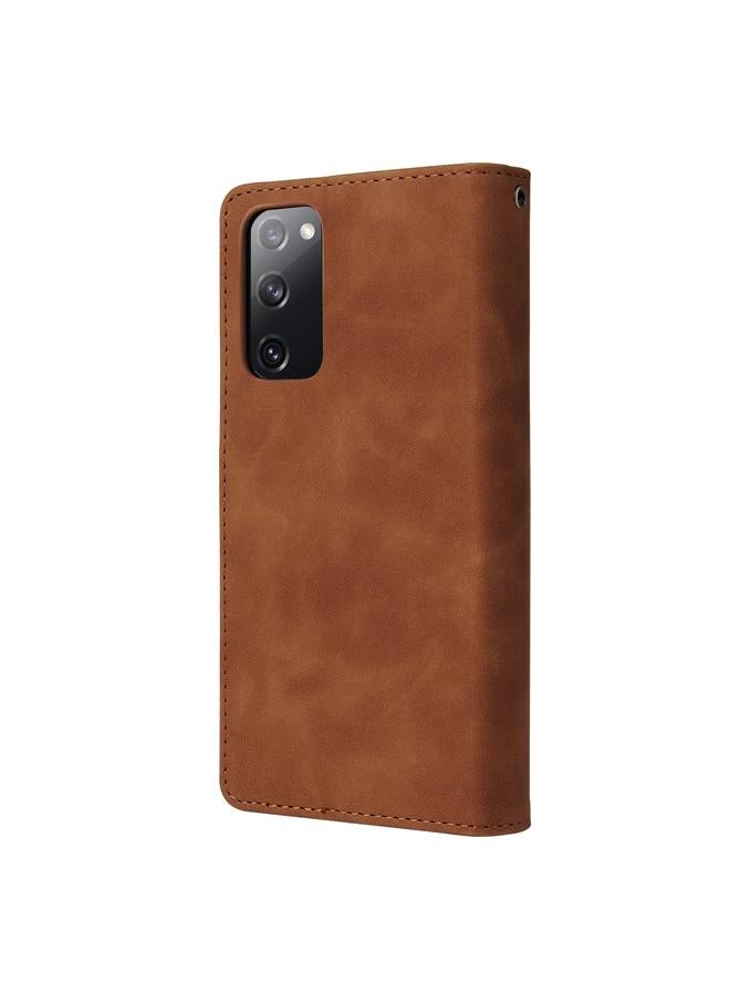 اس-توب جراب لهاتف Samsung Galaxy S20 FE 5G متعدد الوظائف بسحاب غير لامع من الجلد - Image 3