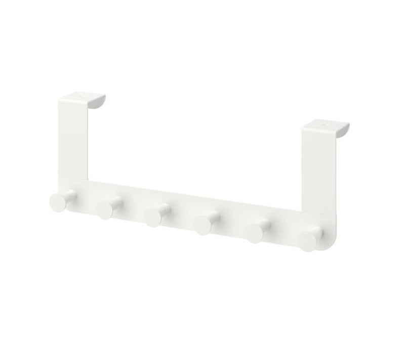 Over Door Hanger, Door-Mounted Towel and Robe Hooks, No-Drill Door Hanger for Bathrobes, Towels, Bags and Accessories, Space-Saving Bathroom and Home Storage Organizer (White) - Image 1