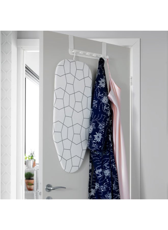 Over Door Hanger, Door-Mounted Towel and Robe Hooks, No-Drill Door Hanger for Bathrobes, Towels, Bags and Accessories, Space-Saving Bathroom and Home Storage Organizer (White) - Image 3