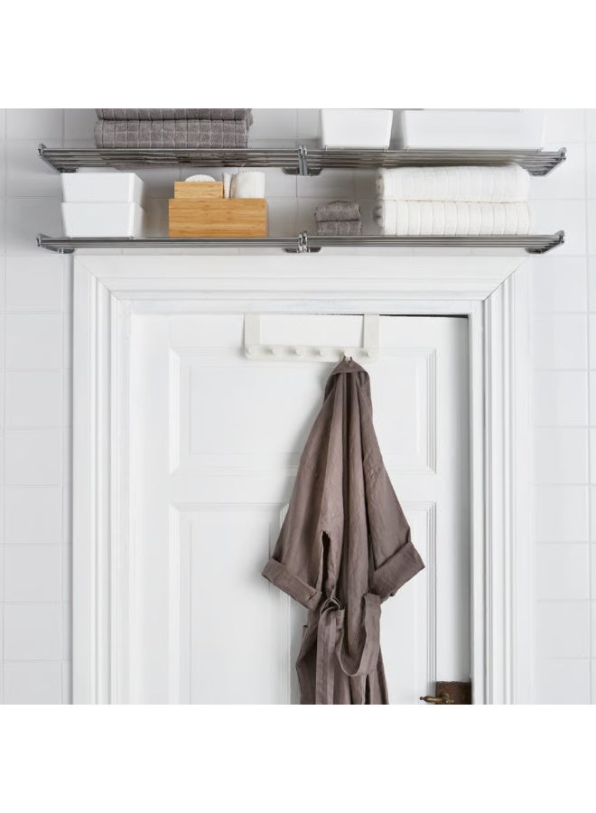 Over Door Hanger, Door-Mounted Towel and Robe Hooks, No-Drill Door Hanger for Bathrobes, Towels, Bags and Accessories, Space-Saving Bathroom and Home Storage Organizer (White) - Image 4