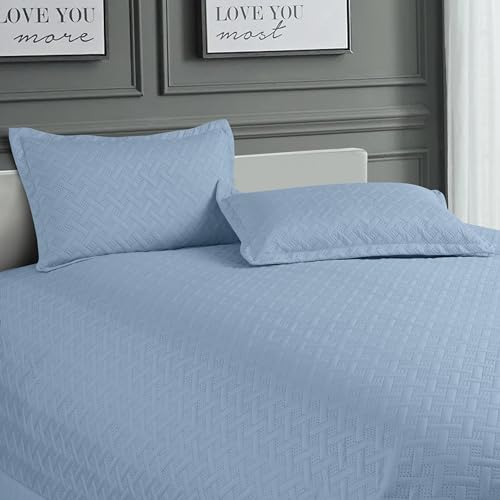 Nirwana Decor BedBliss Ultrasonic 280 TC All Season Supersoft King Size Bedding Set/bedcover/Rajaai Quilted Set with 2 Pillow Covers, 150 GSM (90x100 inches, Steel Blue) - Image 4