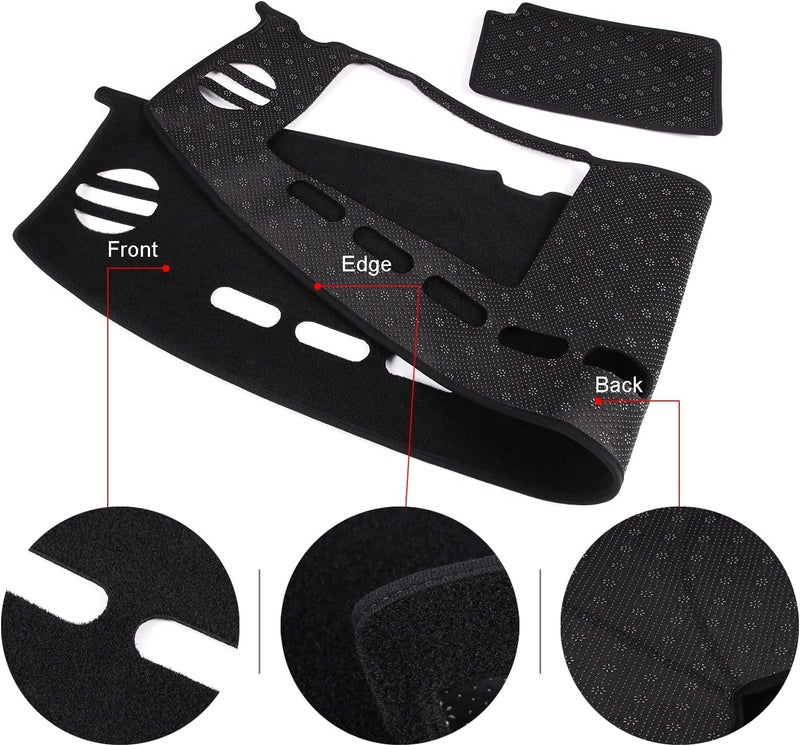 LLKUANG for Toyota FJ Cruiser 2007-2021 Terylene Carpet Dashmat Dash Mat,Car Dashboard Cover Sun Shade Pad,Anti-Slip Dash Board Accessories(Left Hand Drive) - Image 4
