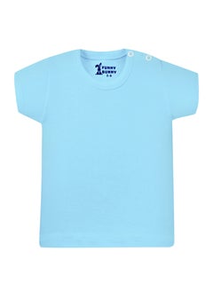 Funny Bunny Pack Of 2 Plain Color Half Sleeve Undershirt For Baby Boy  - Image 2