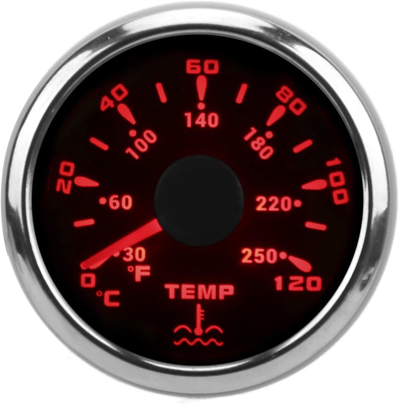 52mm Temperature Gauge with 7 Color Backlight Universal 1600 22Ω for Marine Automotive and Industrial Applications - Image 1