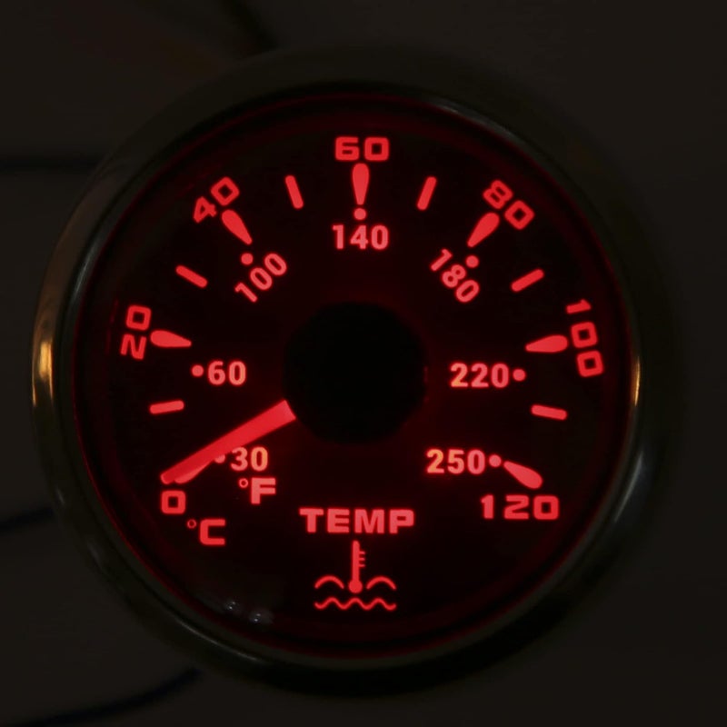 52mm Temperature Gauge with 7 Color Backlight Universal 1600 22Ω for Marine Automotive and Industrial Applications - Image 4