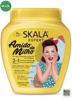 SKALA Skala Amido de Milho 2 in 1 Vegan Hair With Corn Strach Treatment Cream hydrates and repairs damaged hair 1000g ( Brazil )  - Image 1