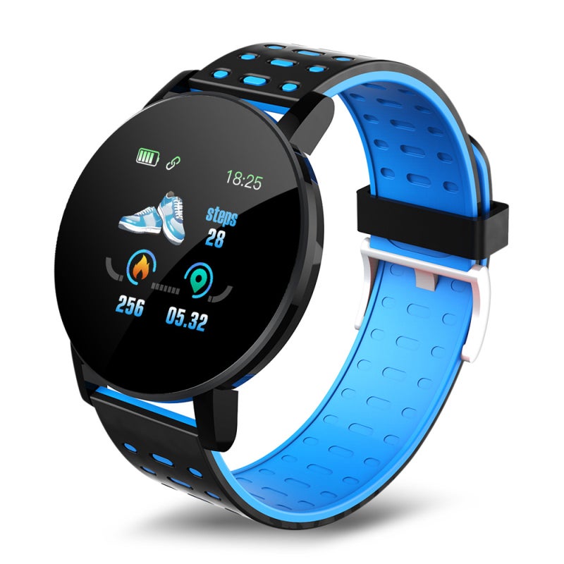 Smartwatch: Blue IP68 Waterproof Silica Skin-Friendly Soft Band - 24h Continuous Heart Rate Monitor Fitness Tracker for Daily Fitness, Sleep Tracking And Outdoor Activities - Image 1