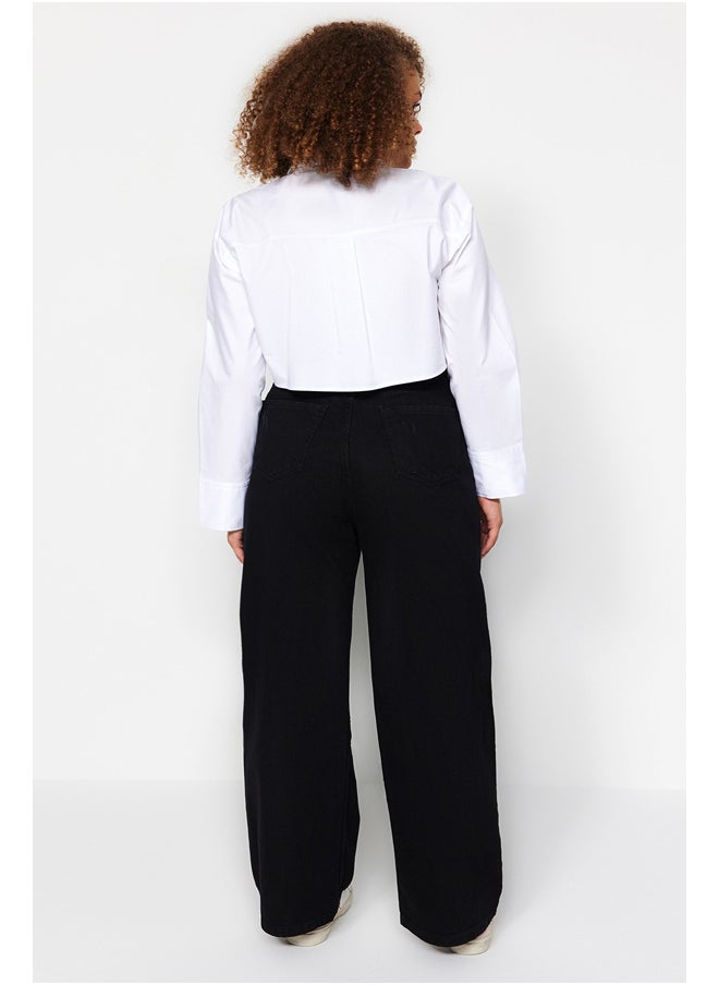 trendyol - Black High Waist Wide Leg Ripped Jeans TBBSS22JE00006 - Image 1