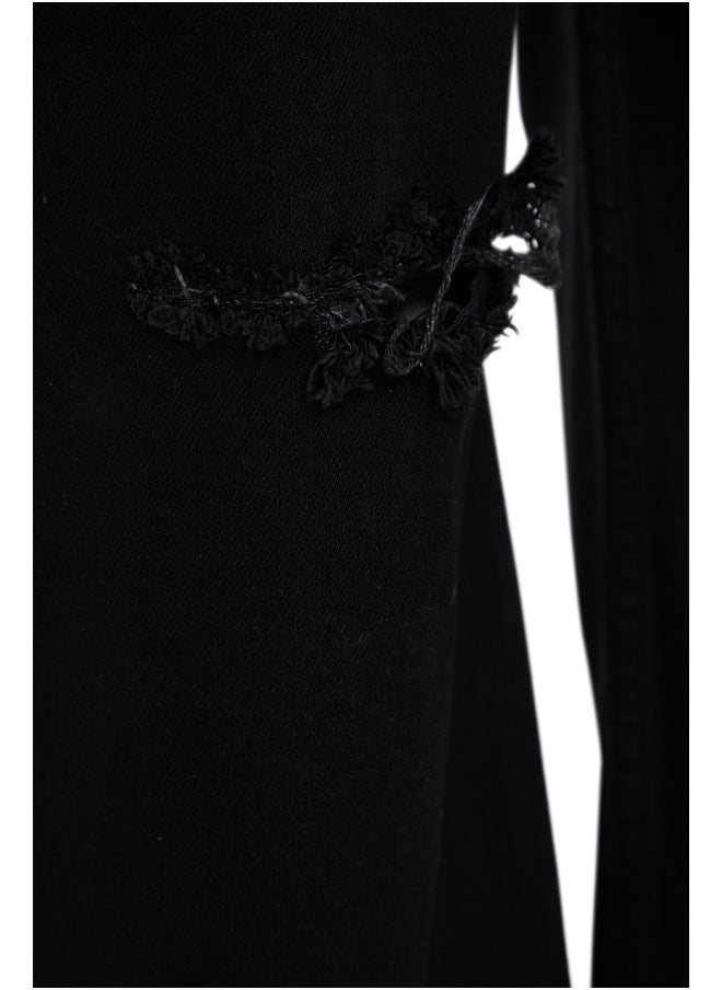trendyol - Black High Waist Wide Leg Ripped Jeans TBBSS22JE00006 - Image 1