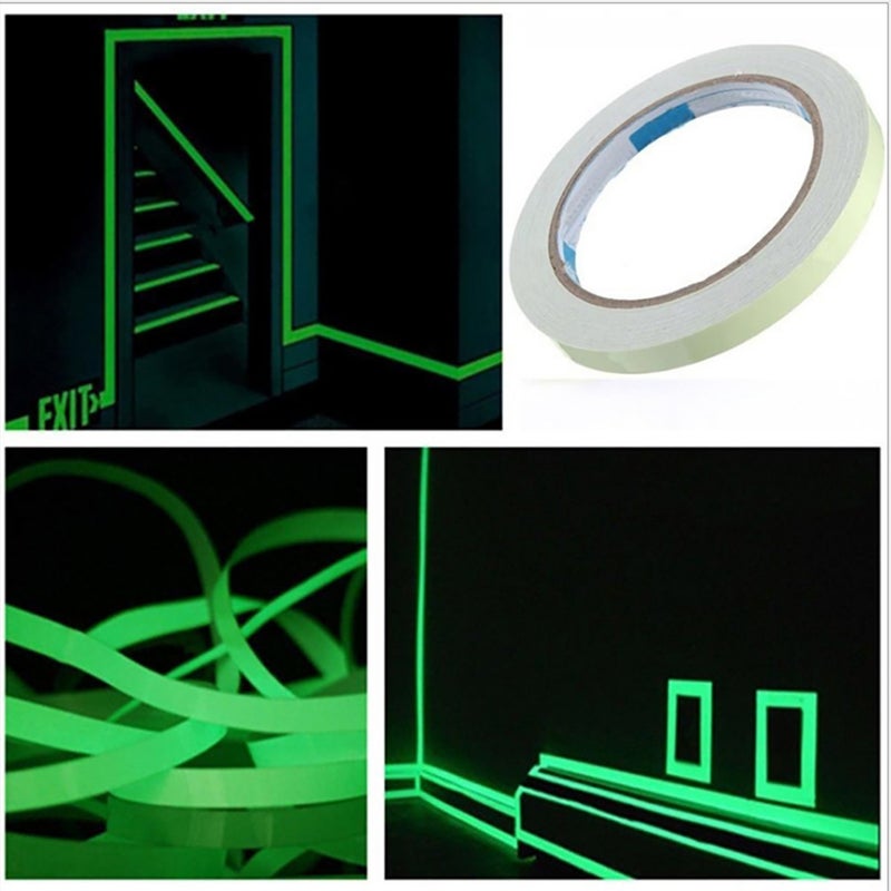 Glow in the Dark Tape Luminous Tape Self-adhesive Green Light Luminous Tape Sticker 15mm x 3Meters /Roll Waterproof Photoluminescent - Image 2