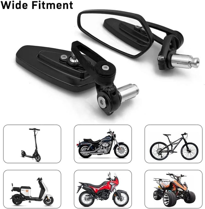 0TO6 CNC Aluminium 7/8" Universal Motorbike Motorcycle Handle Bar End Rearview Side Mirror for All Bikes and Motorcycle, BLACK Pentagonal - Image 4