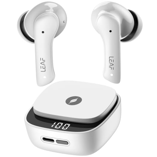 Leaf Buds X614 True Wireless ANC in Ear Earbuds with Ai Sound App,Active Noise Cancellation,Transparency Mode,30H Playtime,Quad Mic Enc,40Ms Low Latency,13Mm Driver,Ipx5,Bluetooth V5.3(Pure White) - Image 1