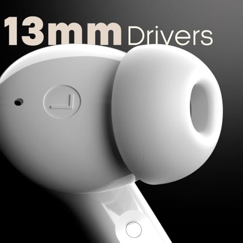 Leaf Buds X614 True Wireless ANC in Ear Earbuds with Ai Sound App,Active Noise Cancellation,Transparency Mode,30H Playtime,Quad Mic Enc,40Ms Low Latency,13Mm Driver,Ipx5,Bluetooth V5.3(Pure White) - Image 2