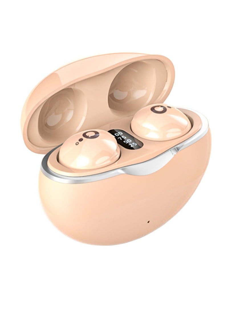 AROAQ Invisible Earbuds, Comfortable Wireless Bluetooth Headset, Noise Cancelling Lightweight Micro Tiny Sleep Earphones, Ultra Long Life In Ear Hidden Headphones For Music, (Beige) - Image 1