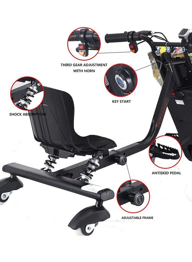 Electric Drifting Scooter 36V 3 Wheel Trike 3 Driving Modes Bluetooth Lights