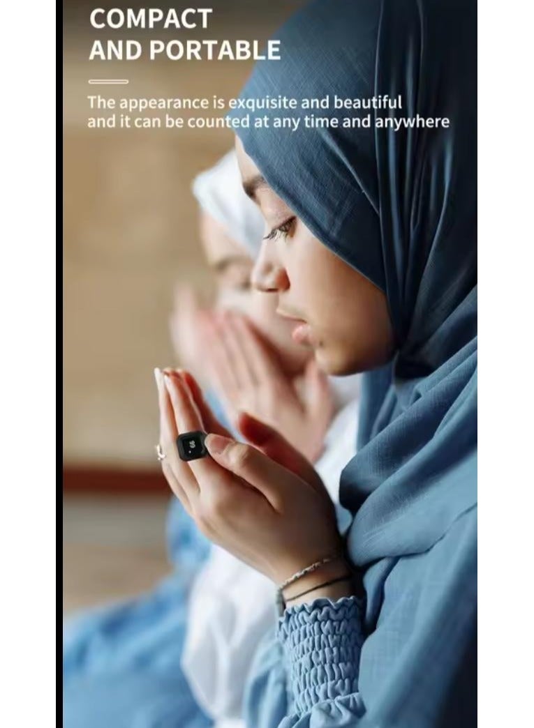 BSTWSH Smart Tasbih Counting Ring: Advanced Digital Prayer Reminder with Five Daily Prayer Alerts, Qibla Guidance, Time Display, and Tasbih Counter for Modern Muslim Lifestyle - Image 3