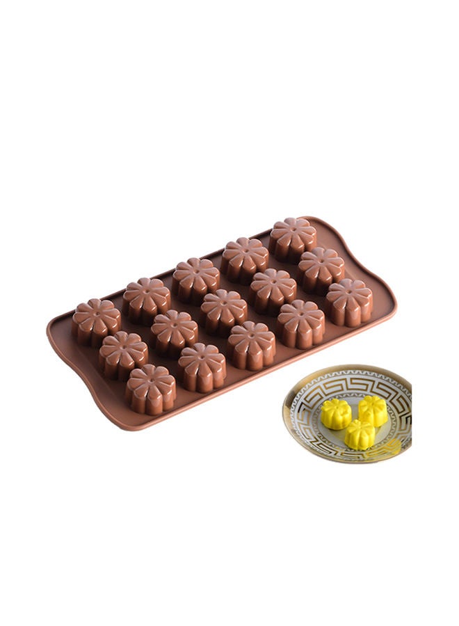 NIBEMINENT DIY Flower-Shaped Candy Chocolate Cake Baking Mold Brown 21 X 1.5centimeter