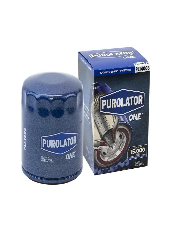 Purolator فلتر زيت المحرك Purolator PL14006 ONE المتطور ذو الغطاء الدوار، لون أزرق، فلتر واحد - Image 1