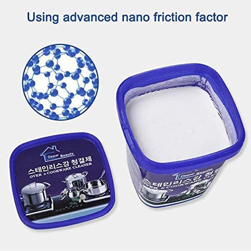 Derovan Stainless Steel Cleaning Paste 500 g – Heavy‑Duty Cookware Rust & Burn Mark Remover for Pots, Pans & Bottoms - Image 2