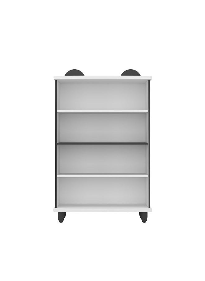 DANUBE HOME Panda Kids Book Case Modern Design Organiser Cupboard Multifunctional Display Rack Book Case For Home L90Xw38.2Xh127Cm -White And Black  - Image 1