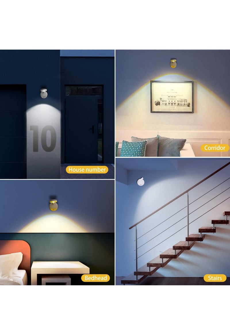 SYOSI - Picture Light Battery Operated Wall Lights Rechargeable Motion Sensor Picture Light with 3 Sensing Modes Led 360° Rotation Lamp Wall Sconces for Picture Art Display Bedrooms Bedside Hallways White - Image 1