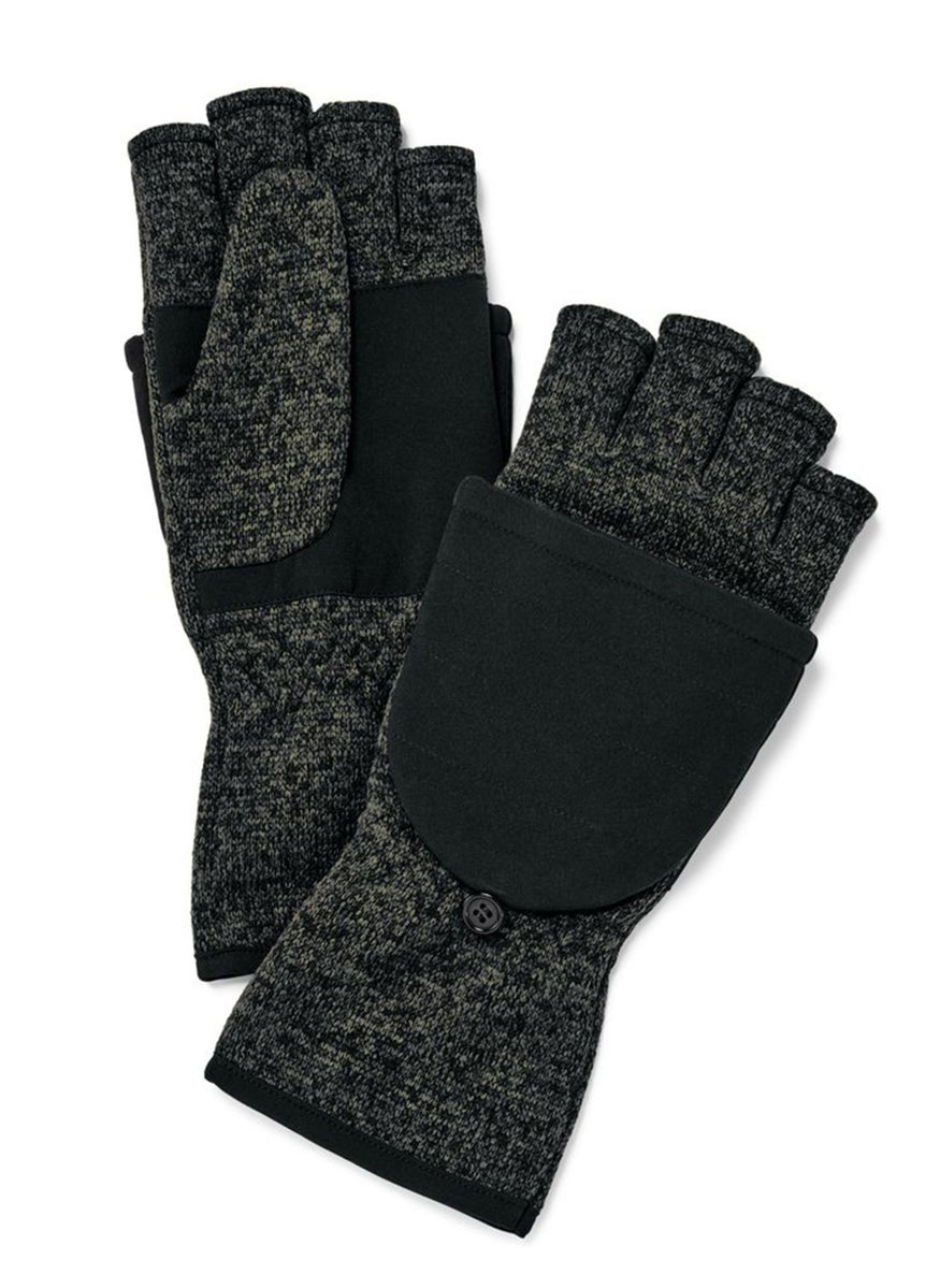 Tchibo Unisex 1 Pair Knitted Fleece Mittens, Olive  - Image 2