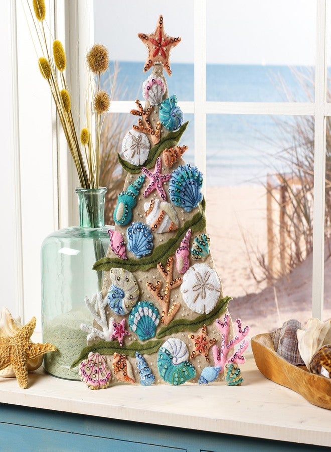 Bucilla Felt Applique Wall Hanging Kit, Coastal Christmas, Perfect for DIY Arts and Crafts, 89500E - Image 3