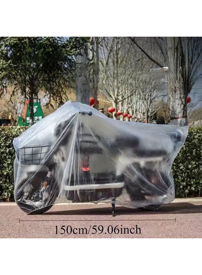 Disposable Transparent Electric Car Rain Cover 4 Packs Sun Dust Water Snow Protection - Image 2