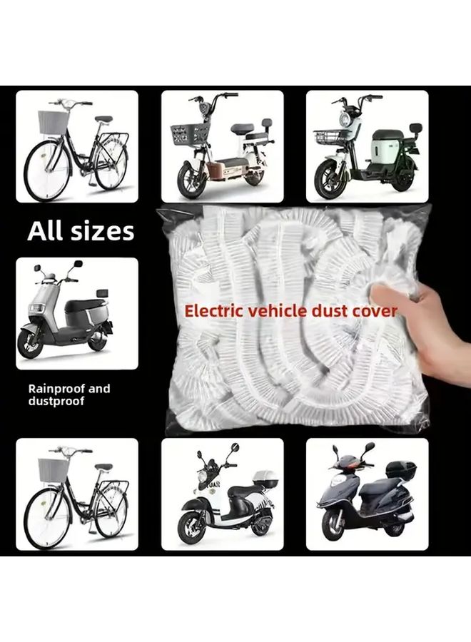 Disposable Transparent Electric Car Rain Cover 4 Packs Sun Dust Water Snow Protection - Image 3