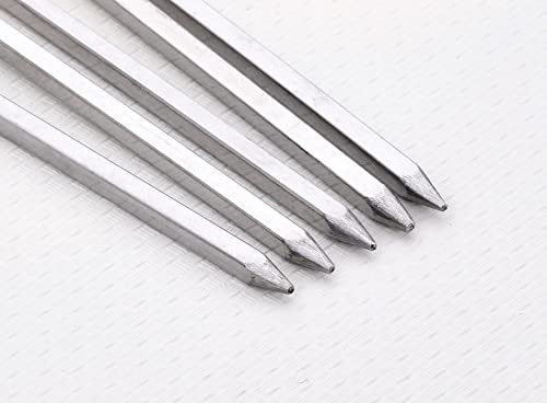 HONSHEN 24 Pack Barbecue Skewers Metal BBQ Sticks10 Stainless Steel Skewers for Grill Roasted Beef Chicken Grilled Vegetables Square BBQ 24P 10inch - Image 3