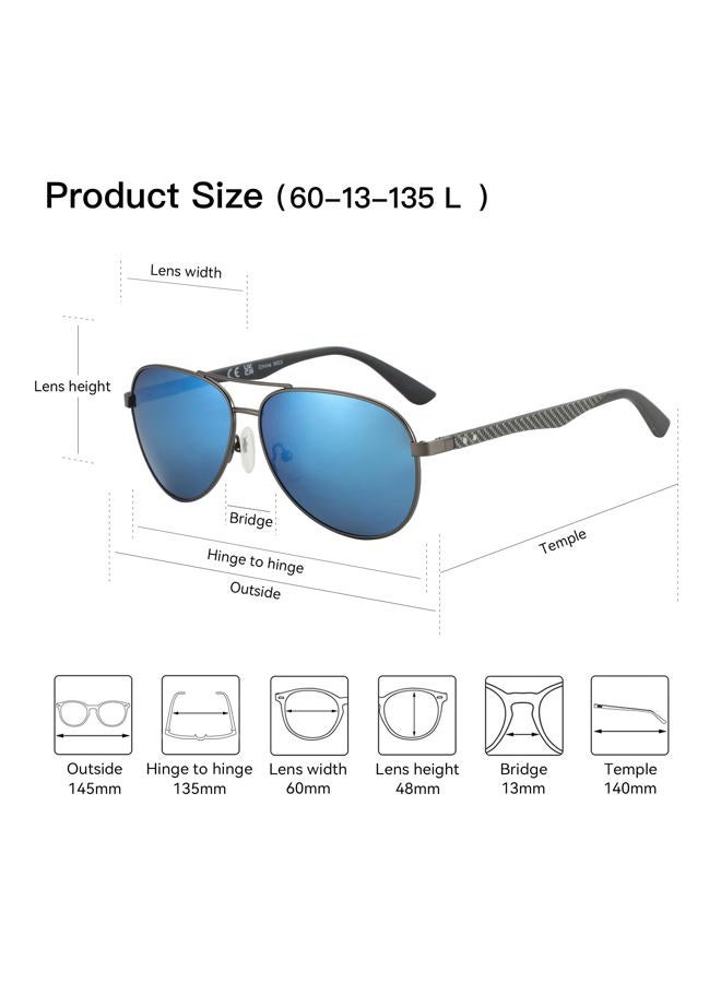 ZENOTTIC Polarized Aviator Sunglasses for Men and Women Carbon Fiber Temple Pilot Sun Glasses with Mirrored Lens UV Protection - Image 5