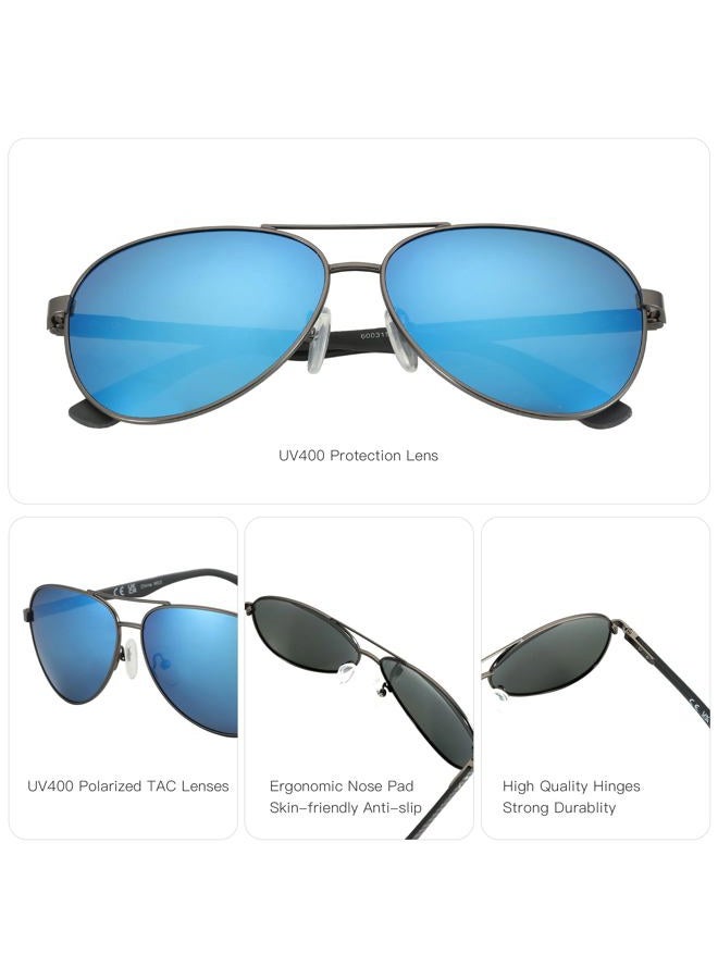 ZENOTTIC Polarized Aviator Sunglasses for Men and Women Carbon Fiber Temple Pilot Sun Glasses with Mirrored Lens UV Protection - Image 4