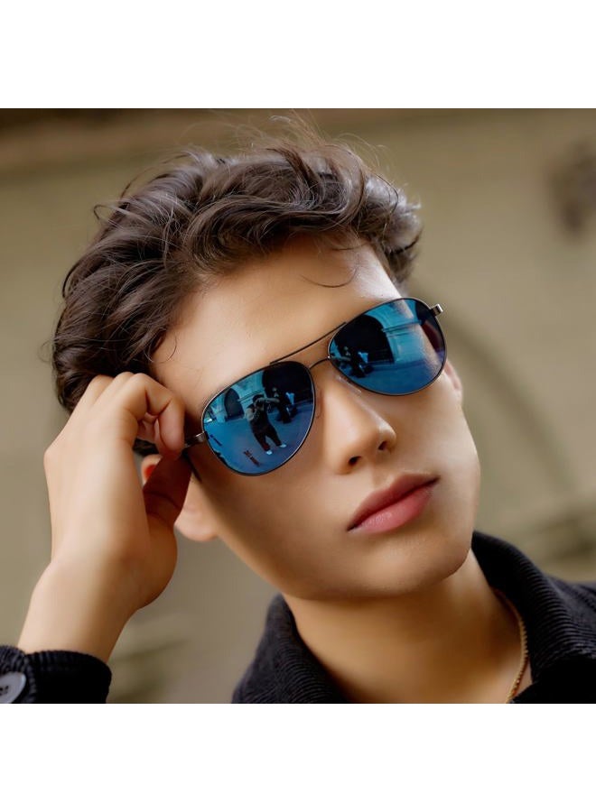ZENOTTIC Polarized Aviator Sunglasses for Men and Women Carbon Fiber Temple Pilot Sun Glasses with Mirrored Lens UV Protection - Image 2