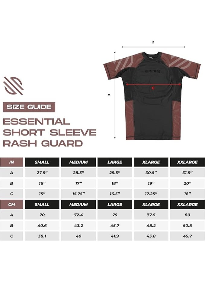 Sanabul  Essential Short Sleeve Compression Shirt For Men | Mma Wrestling Jiu Jitsu Bjj Base Layer Rash Guard | Workout Men'S Compression Shirt (2X-Large, Brown)  - Image 5