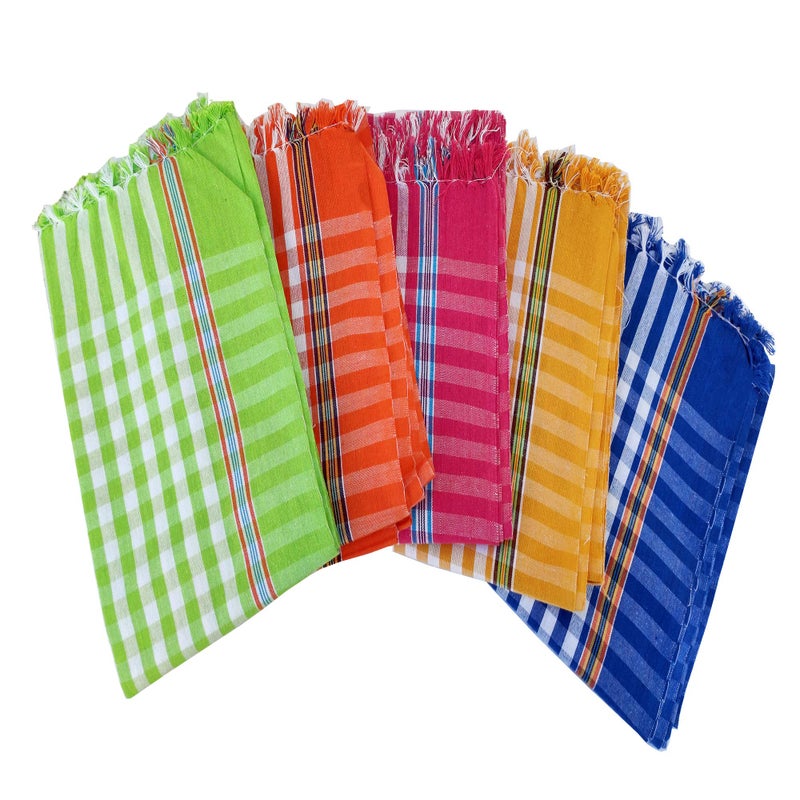 MESH MASTERS Handloom Cotton Towels 32 X 68 Inches_Pack of 4_Multi Color - Image 3